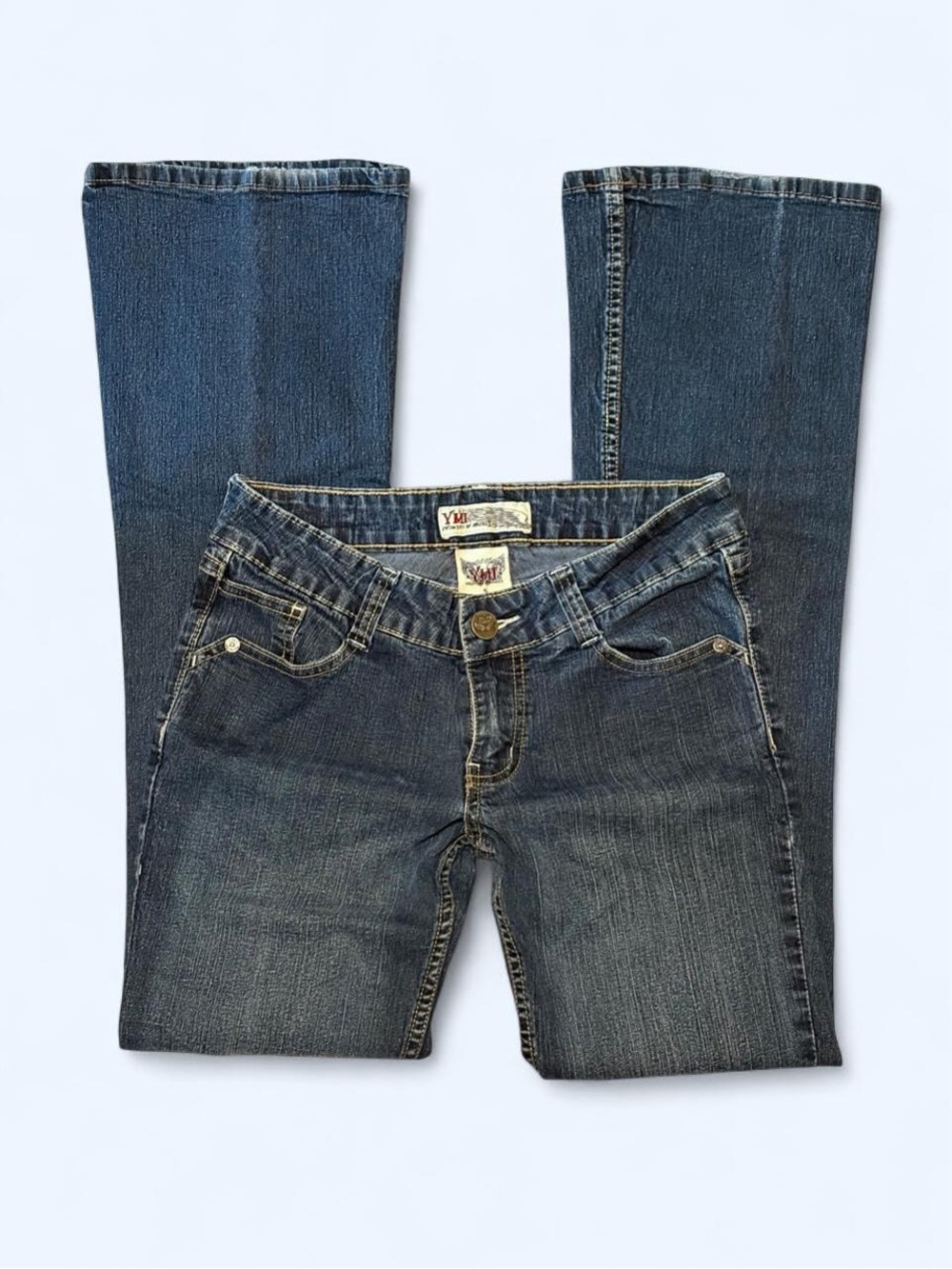 Vintage Y2K 2000s Low Rise Bootcut Dark Wash Denim Jeans